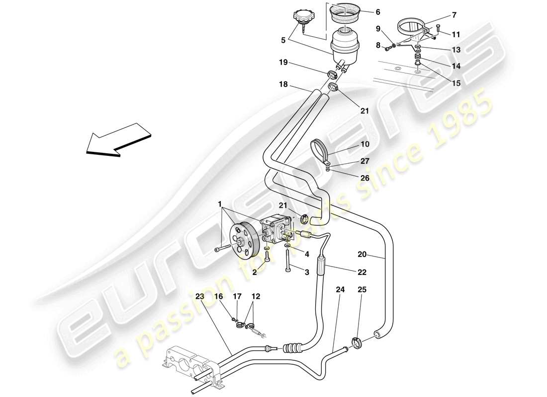 a part diagram from the ferrari f430 scuderia spider 16m (rhd) parts catalogue