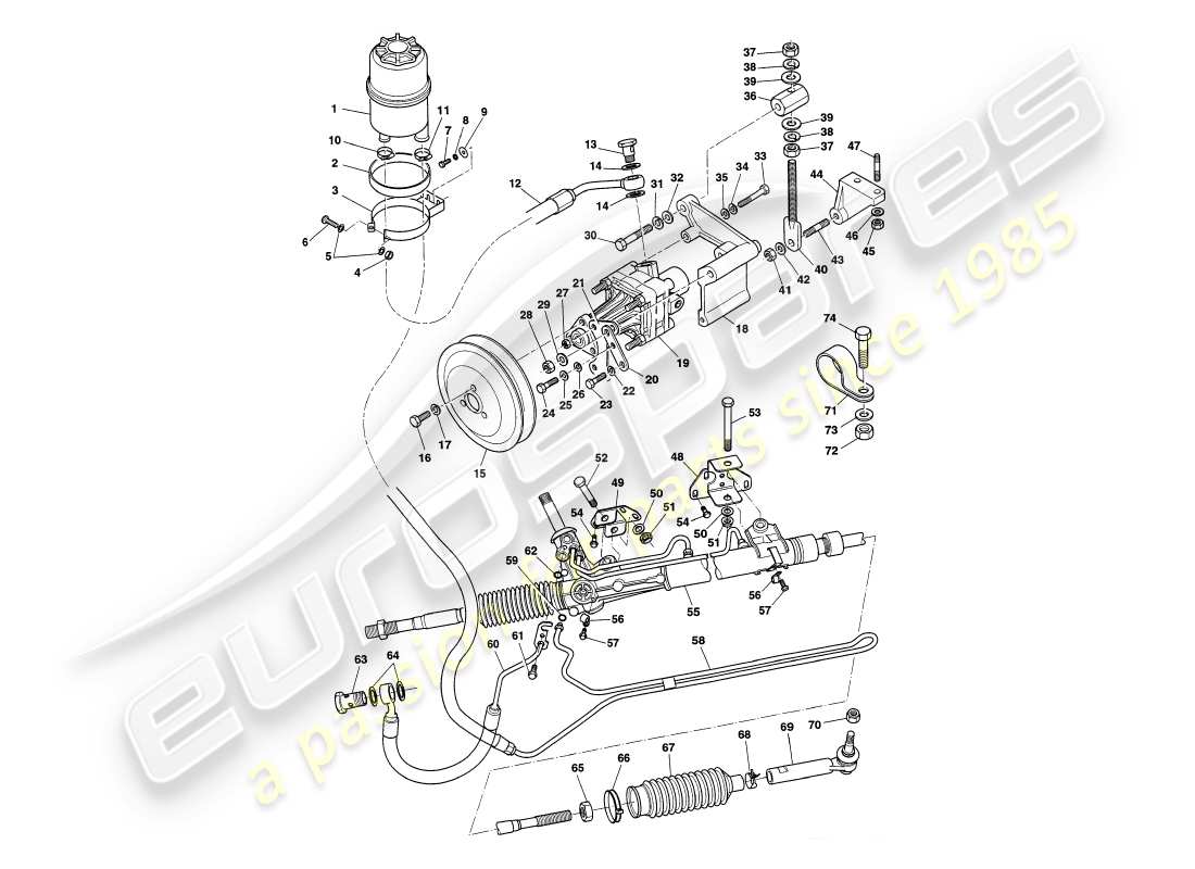 a part diagram from the aston martin v8 coupe parts catalogue
