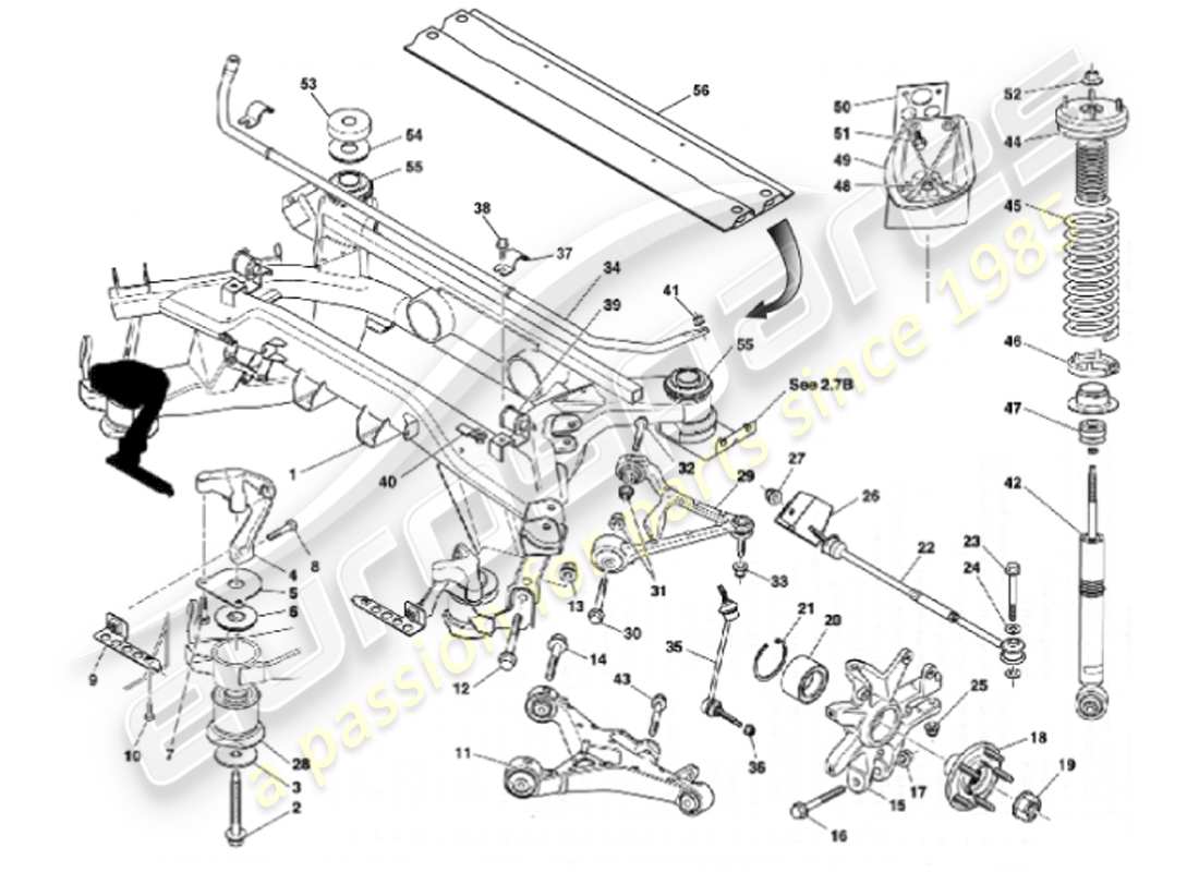 a part diagram from the aston martin vanquish parts catalogue