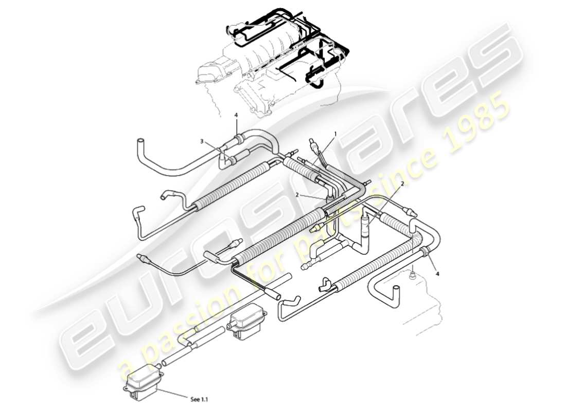 a part diagram from the aston martin vanquish parts catalogue