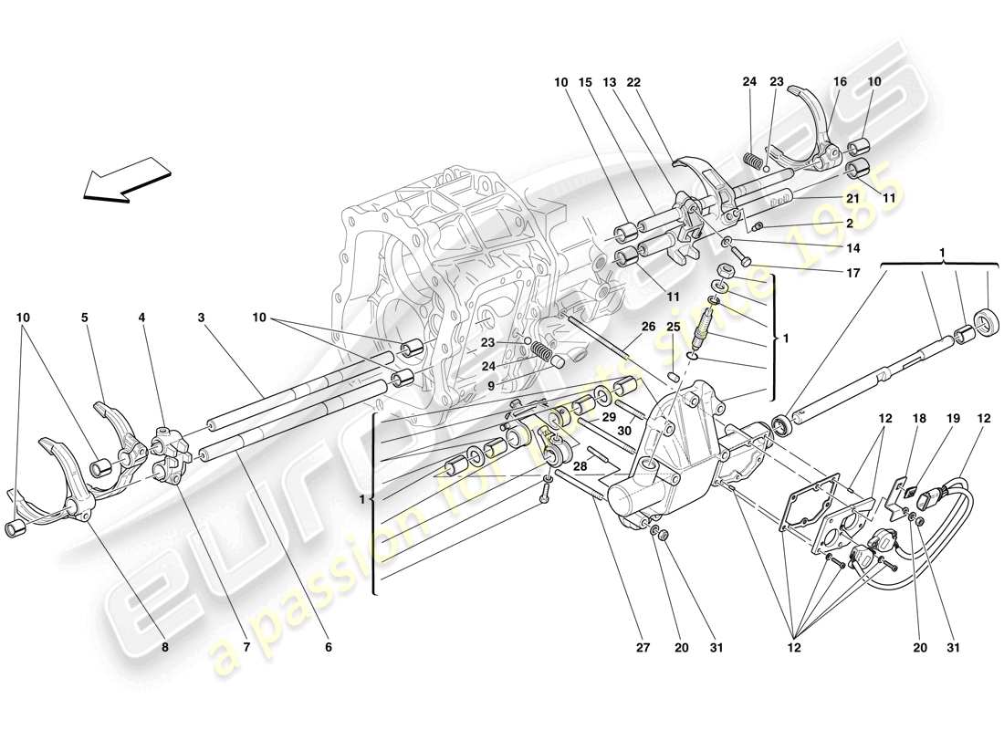 a part diagram from the ferrari 599 gto (rhd) parts catalogue