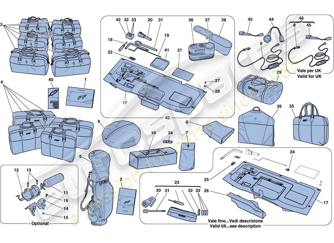 a part diagram from the ferrari ff (rhd) parts catalogue