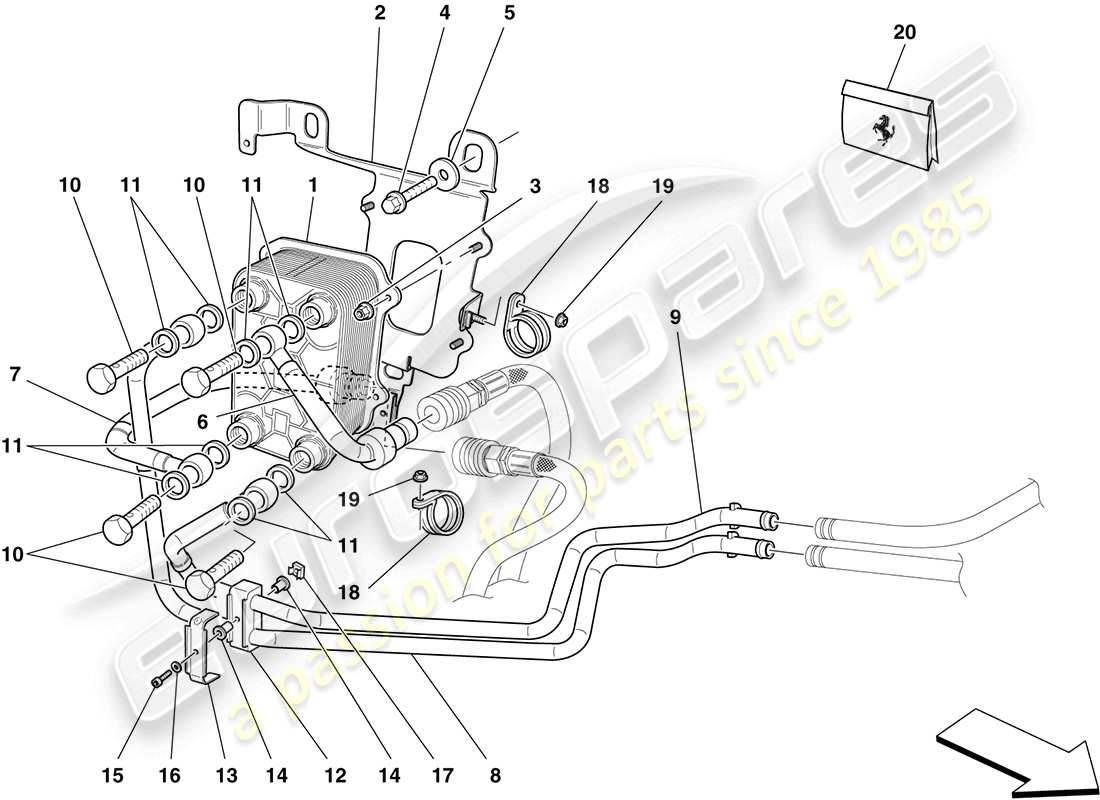 a part diagram from the ferrari california parts catalogue
