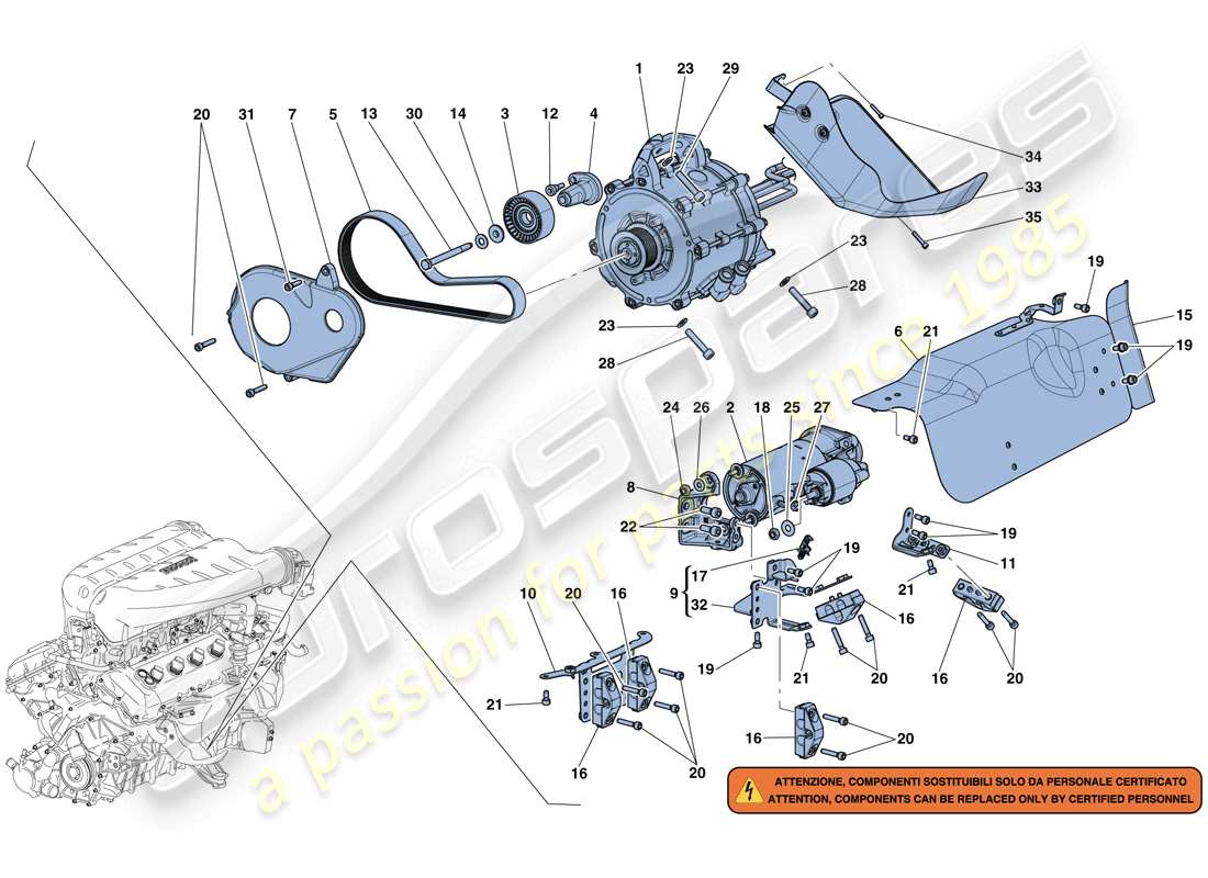 a part diagram from the ferrari laferrari parts catalogue