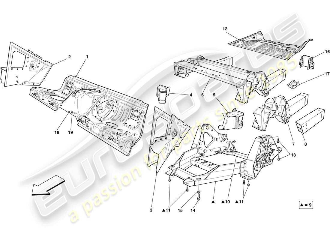 a part diagram from the ferrari california parts catalogue