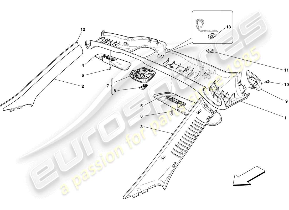 a part diagram from the ferrari california parts catalogue