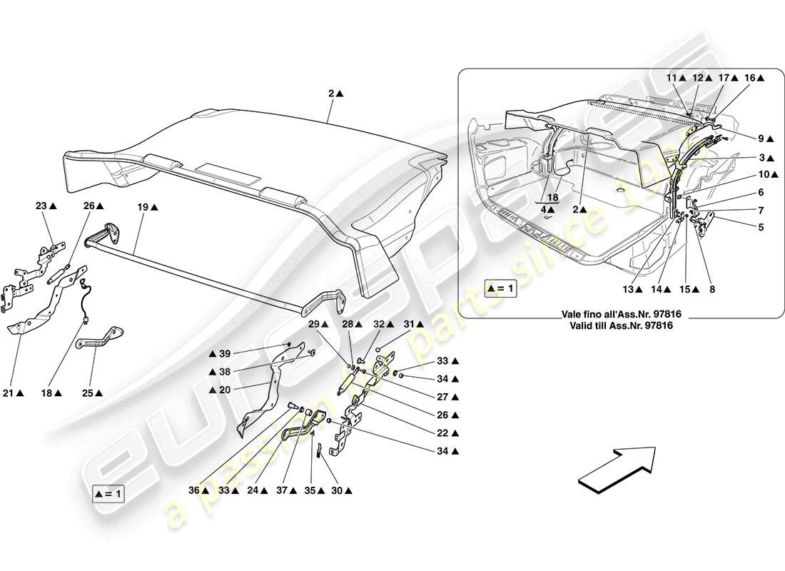 a part diagram from the ferrari california parts catalogue