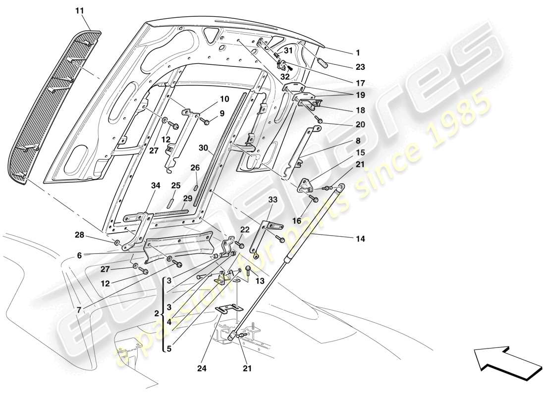 a part diagram from the ferrari f430 spider (usa) parts catalogue