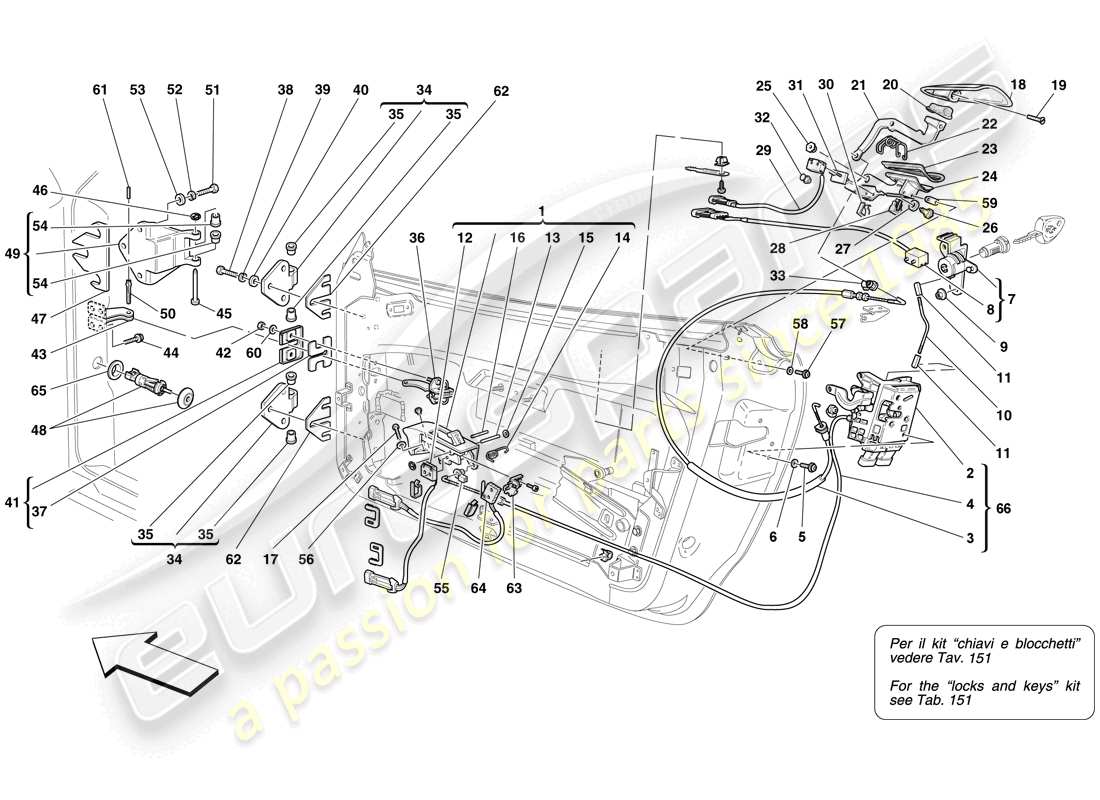 a part diagram from the ferrari f430 spider (usa) parts catalogue