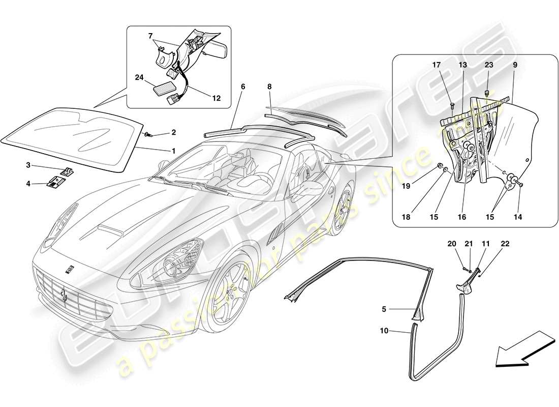 a part diagram from the ferrari california parts catalogue