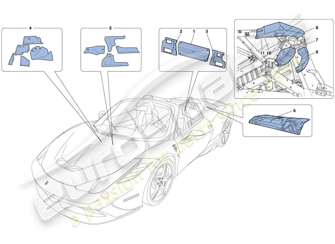 a part diagram from the ferrari 458 speciale aperta (europe) parts catalogue