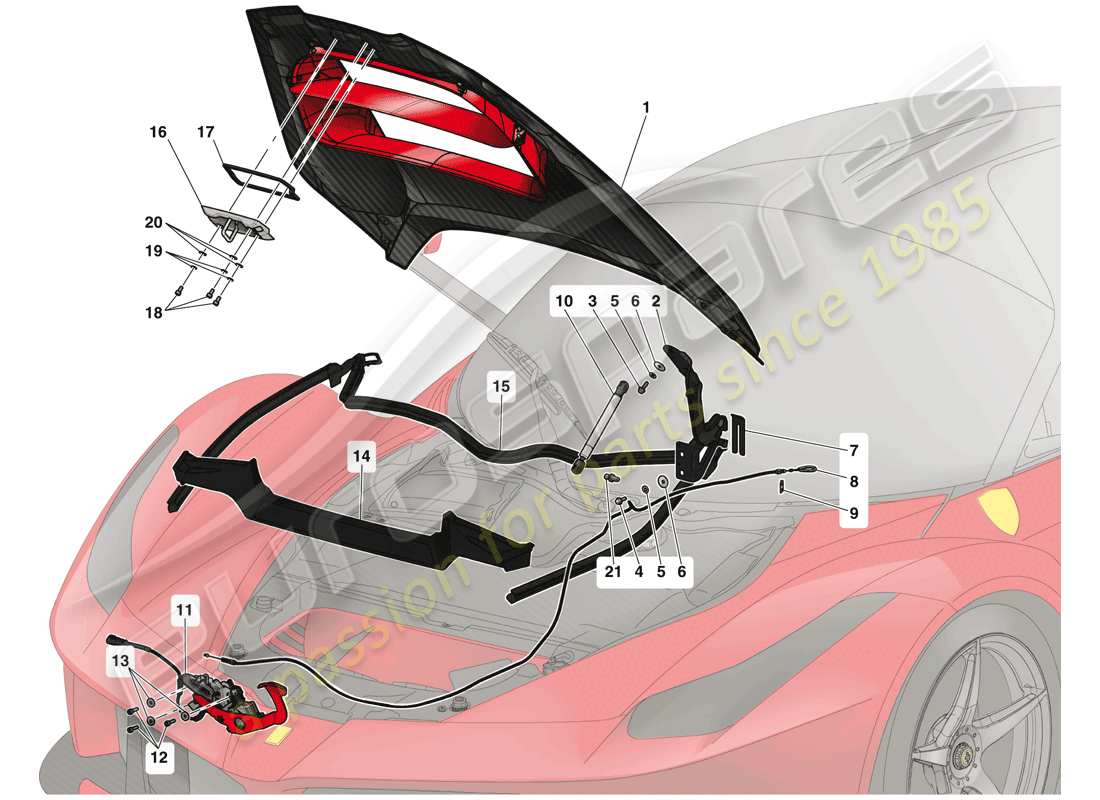 a part diagram from the ferrari laferrari parts catalogue