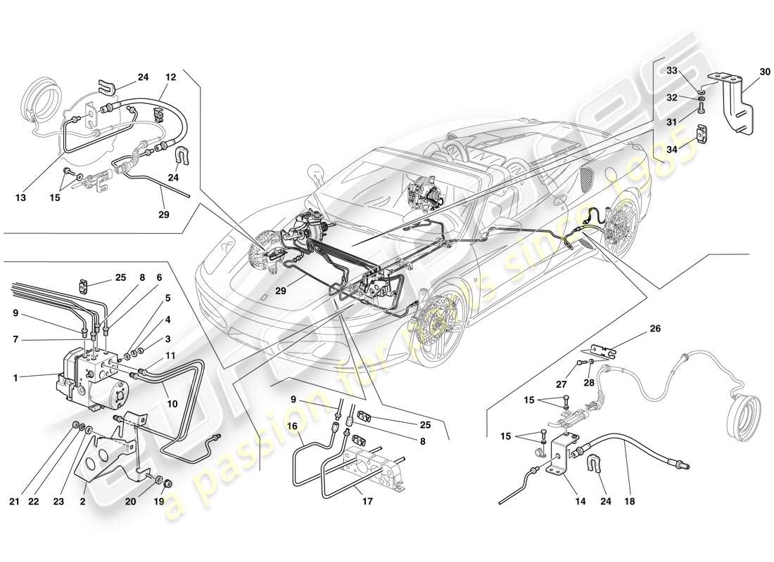 a part diagram from the Ferrari F430 Spider (Europe) parts catalogue