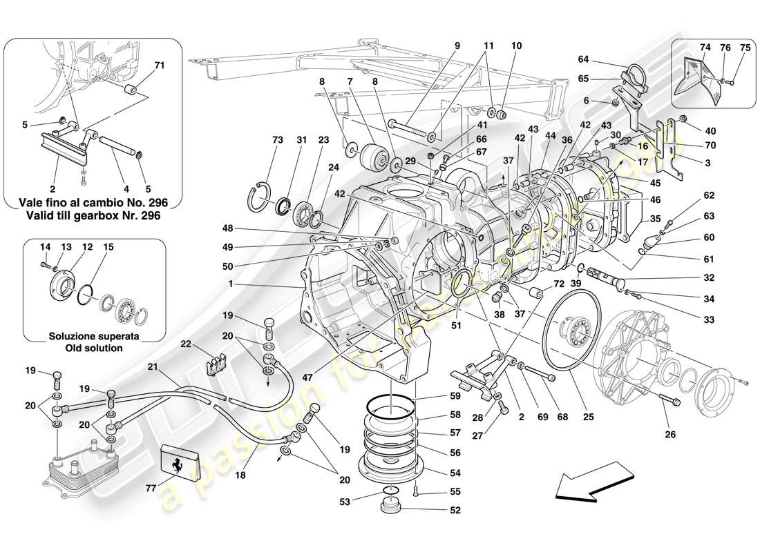 a part diagram from the ferrari f430 spider (rhd) parts catalogue