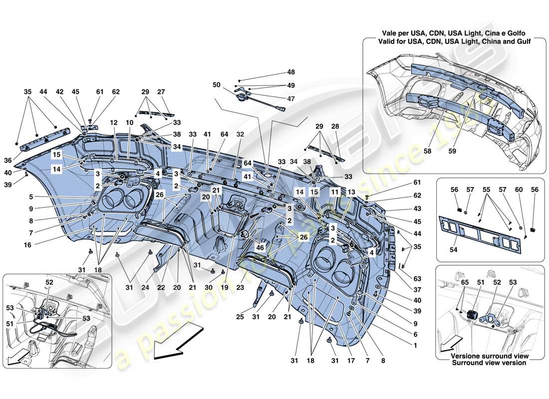 a part diagram from the ferrari gtc4 lusso (rhd) parts catalogue