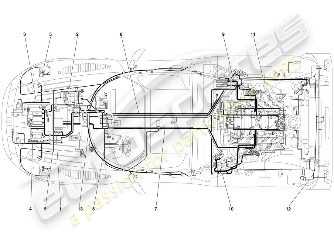 VIEW PARTS DIAGRAMS FROM THE MASERATI MC12 PARTS CATALOGUE a part diagram from the maserati mc12 parts catalogue