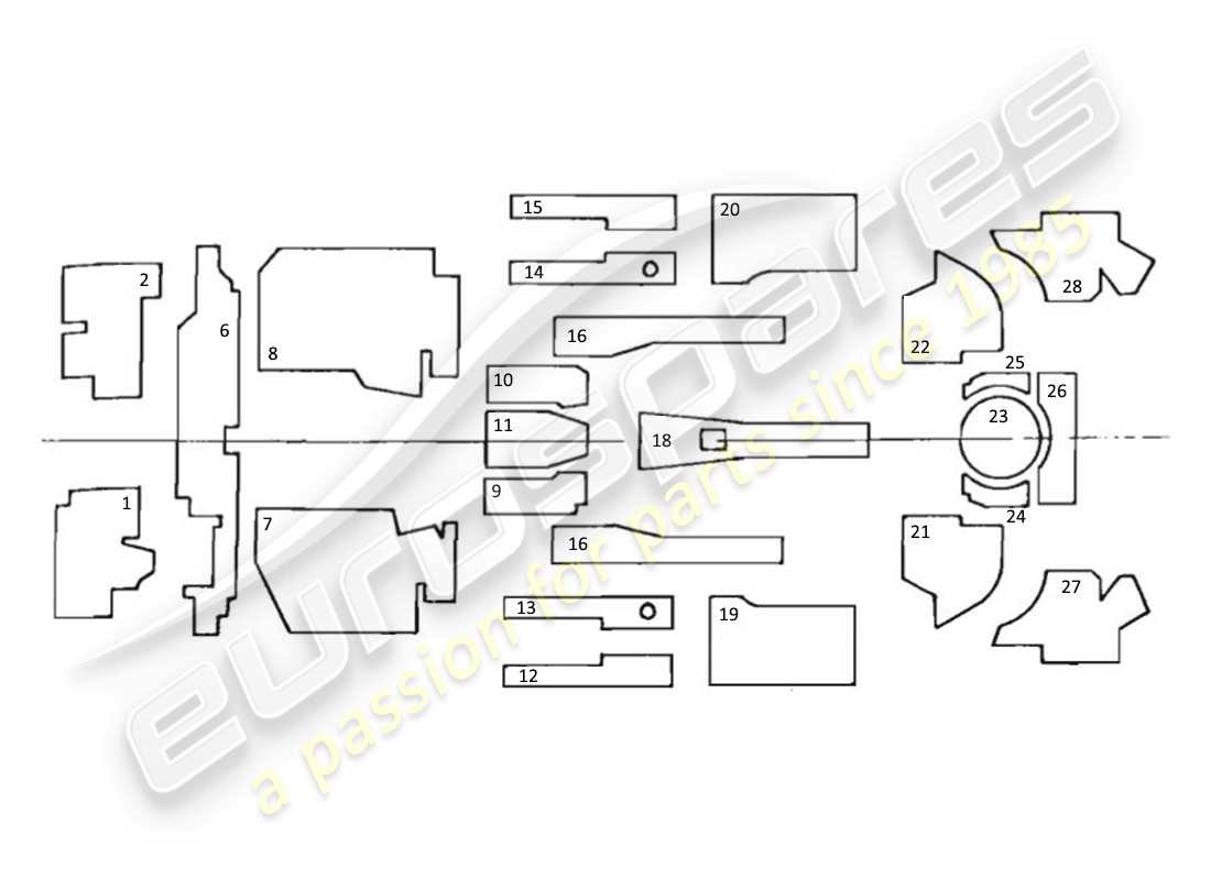 VIEW PARTS DIAGRAMS FROM THE MASERATI KYALAMI PARTS CATALOGUE a part diagram from the maserati kyalami parts catalogue