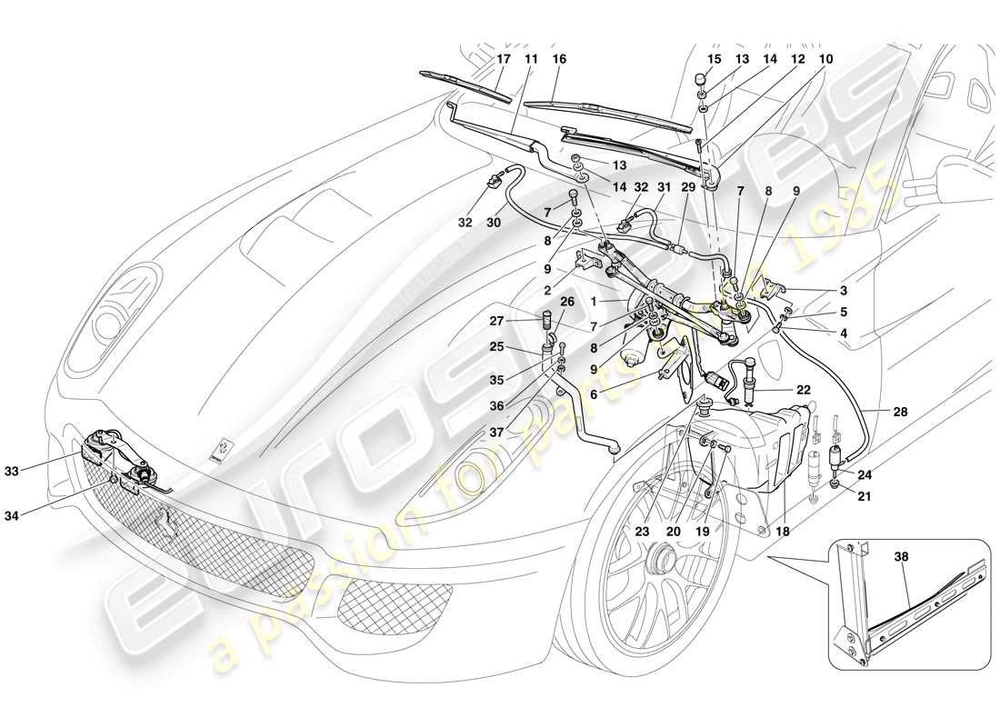 a part diagram from the ferrari 599 gto (europe) parts catalogue