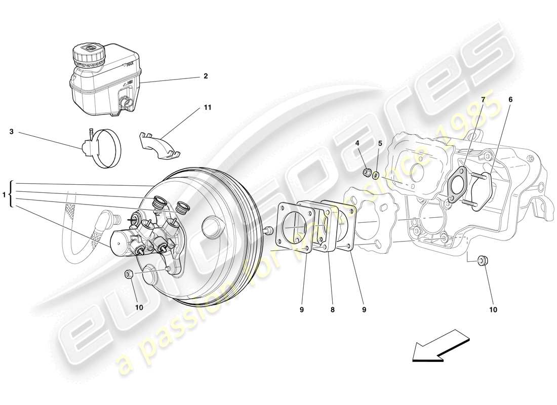 a part diagram from the ferrari 599 gto (rhd) parts catalogue