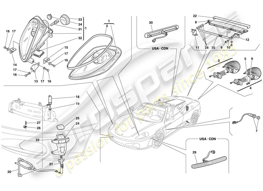 a part diagram from the Ferrari F430 Spider (Europe) parts catalogue