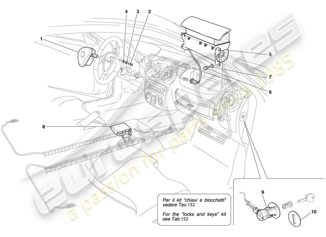 a part diagram from the Ferrari F430 Scuderia (USA) parts catalogue