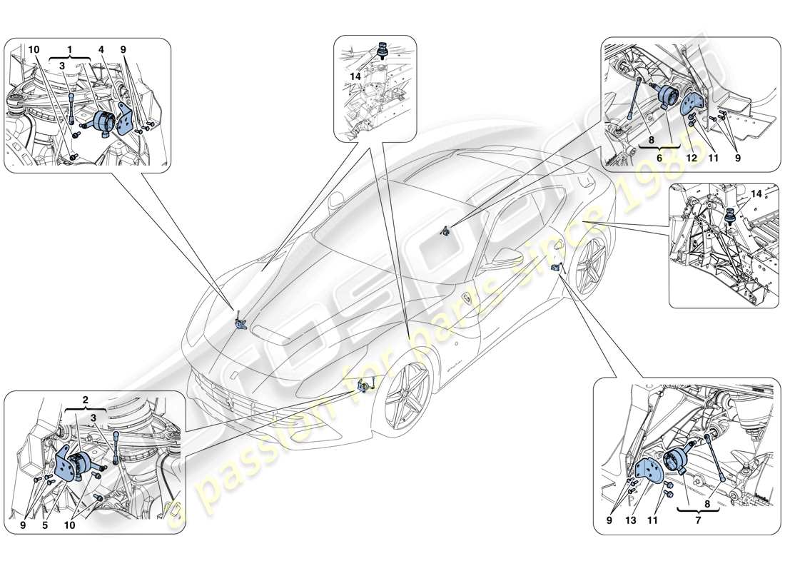 a part diagram from the Ferrari F12 Berlinetta (USA) parts catalogue