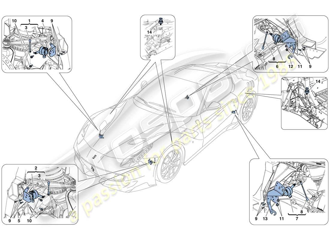 a part diagram from the Ferrari F12 TDF (Europe) parts catalogue