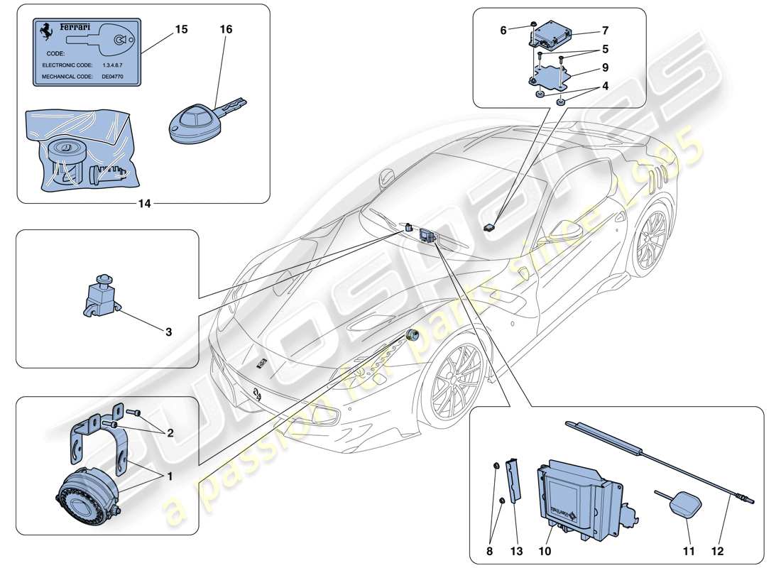 a part diagram from the Ferrari F12 TDF (Europe) parts catalogue