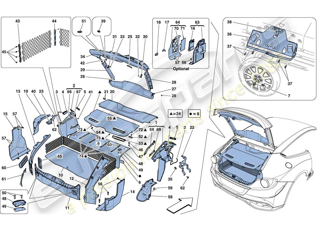 a part diagram from the ferrari ff parts catalogue