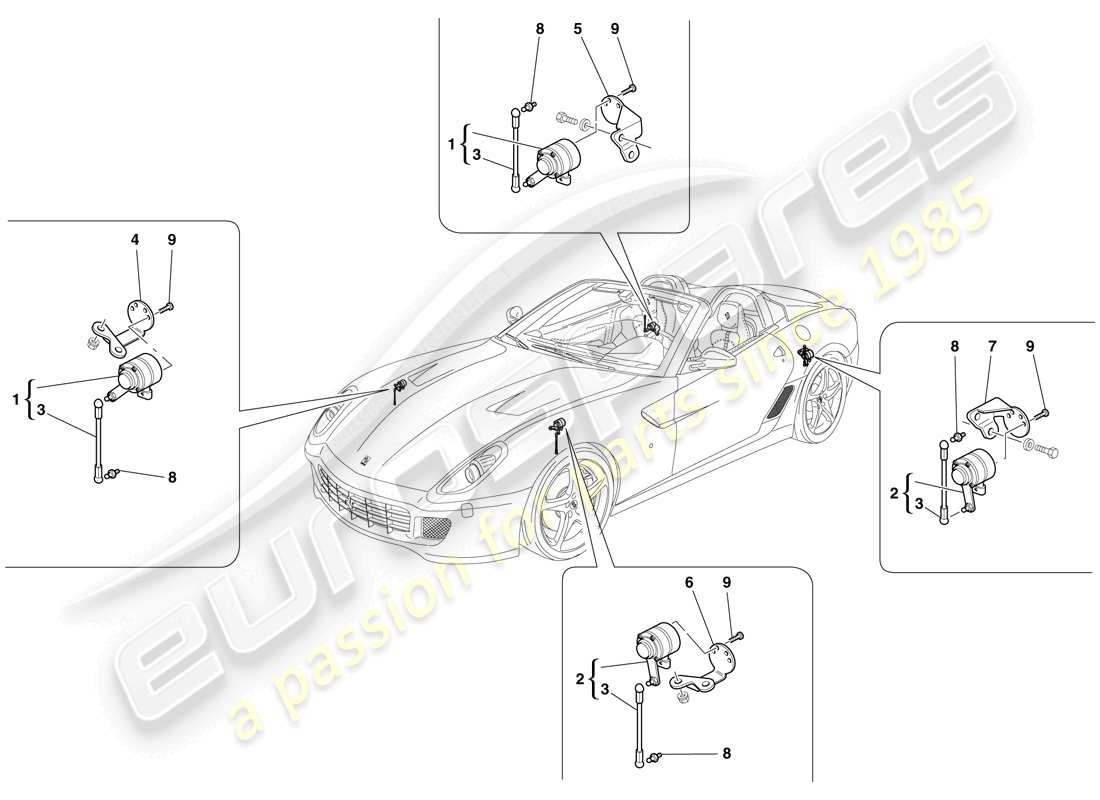 a part diagram from the ferrari 599 parts catalogue
