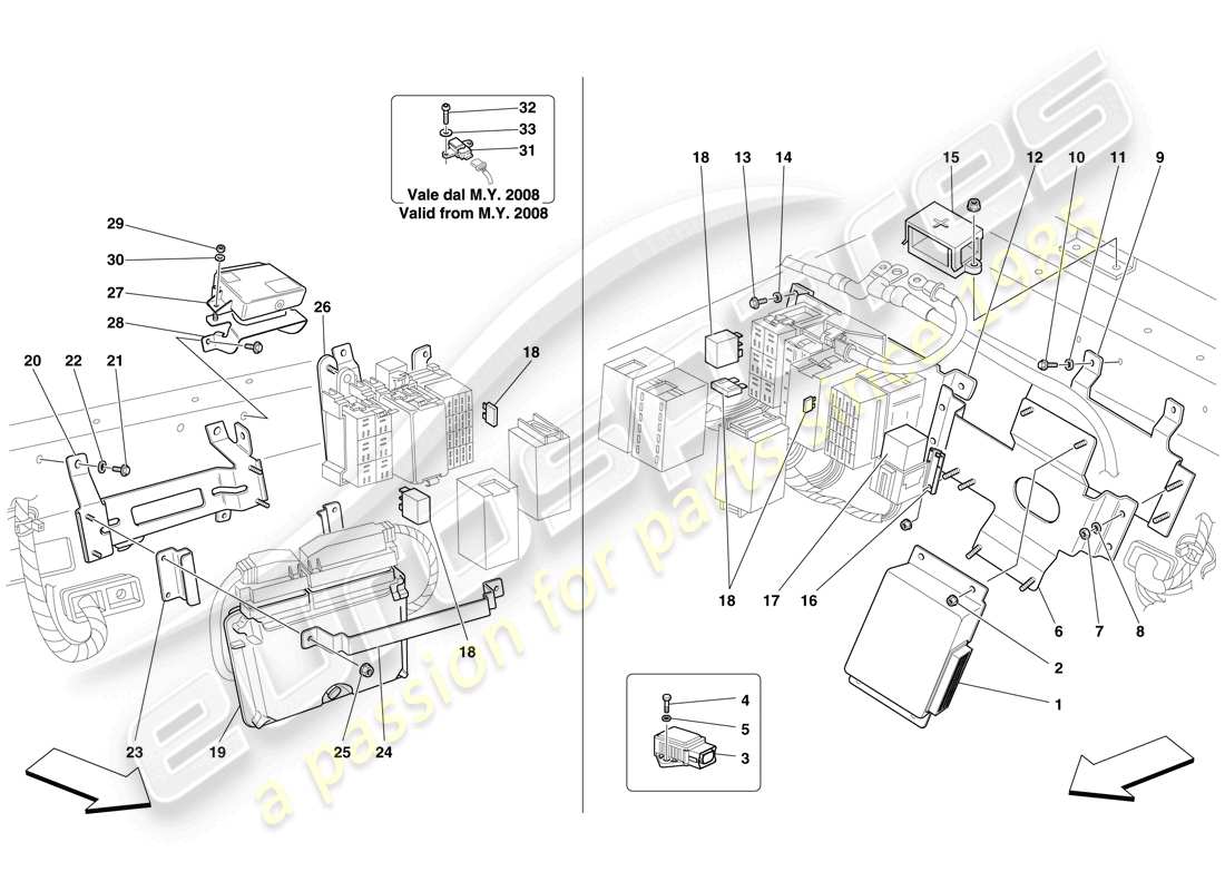 a part diagram from the Ferrari F430 Spider (Europe) parts catalogue