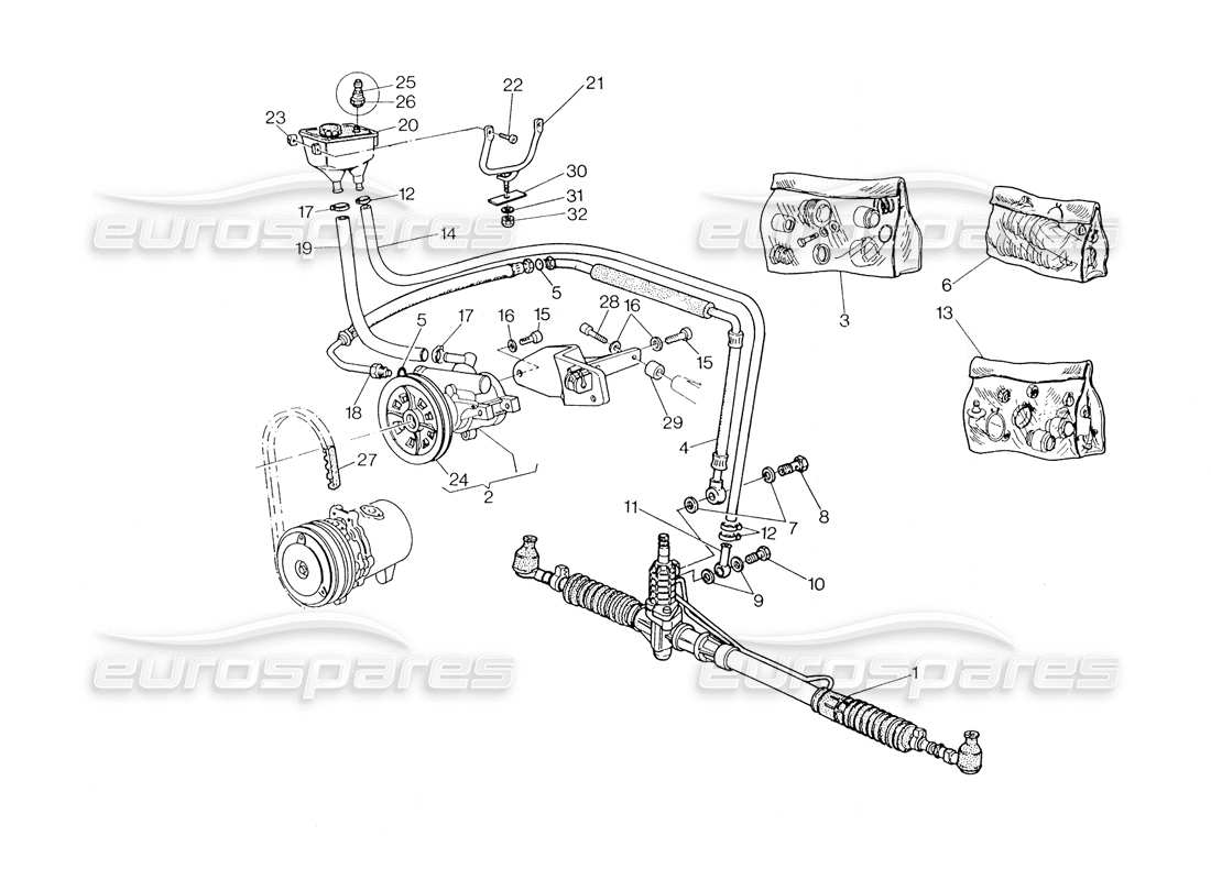 a part diagram from the maserati biturbo (1983-1995) parts catalogue