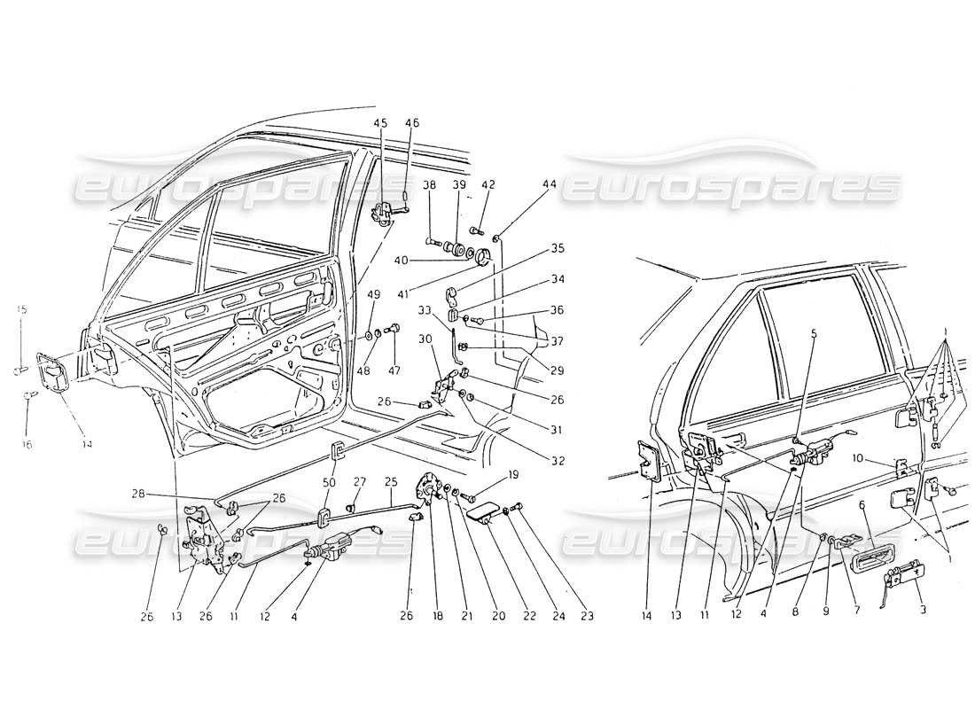 a part diagram from the maserati biturbo (1983-1995) parts catalogue