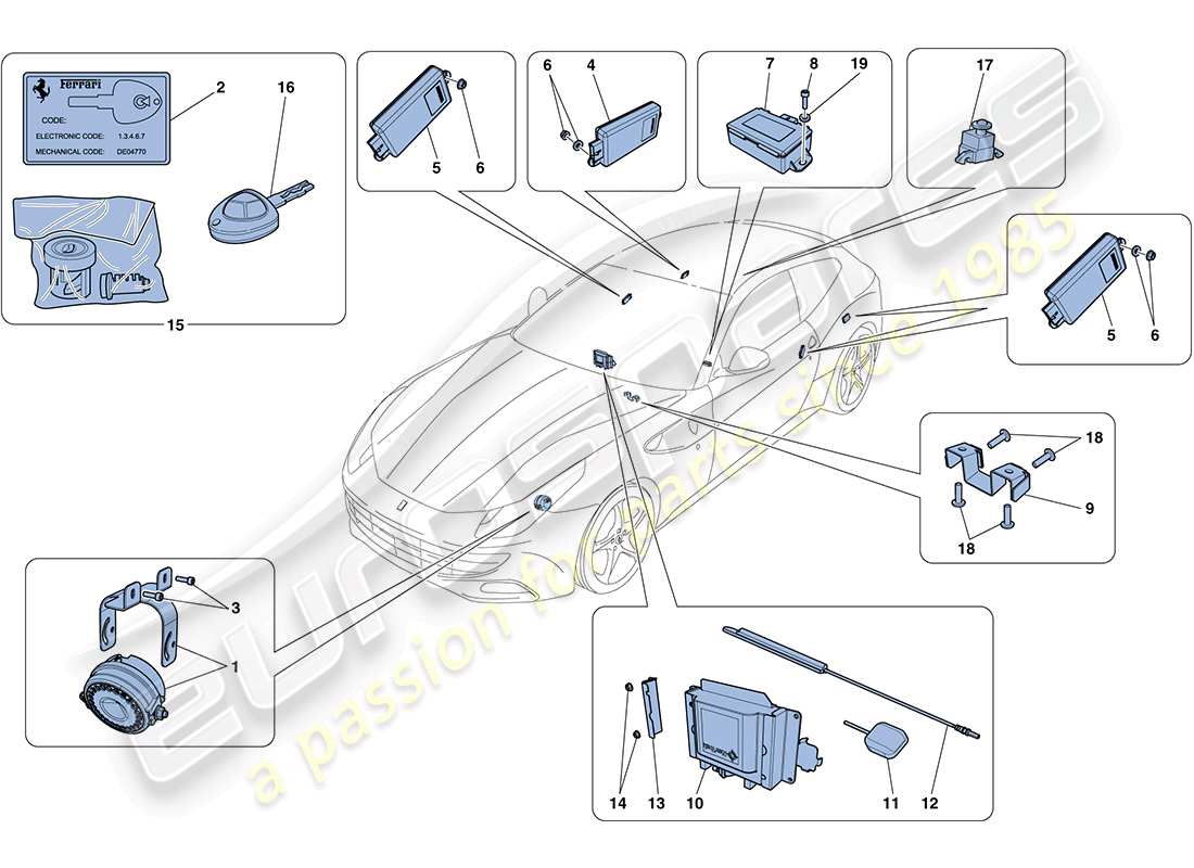 a part diagram from the ferrari ff (europe) parts catalogue