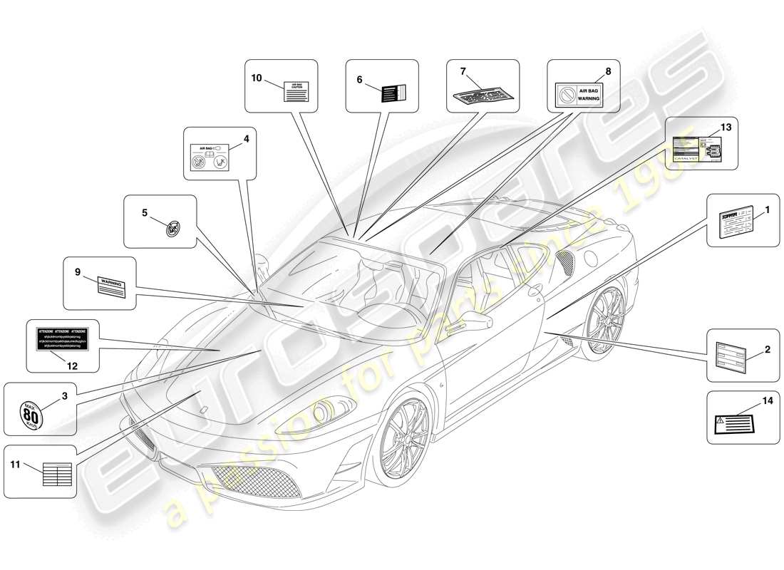 a part diagram from the Ferrari F430 Scuderia (USA) parts catalogue
