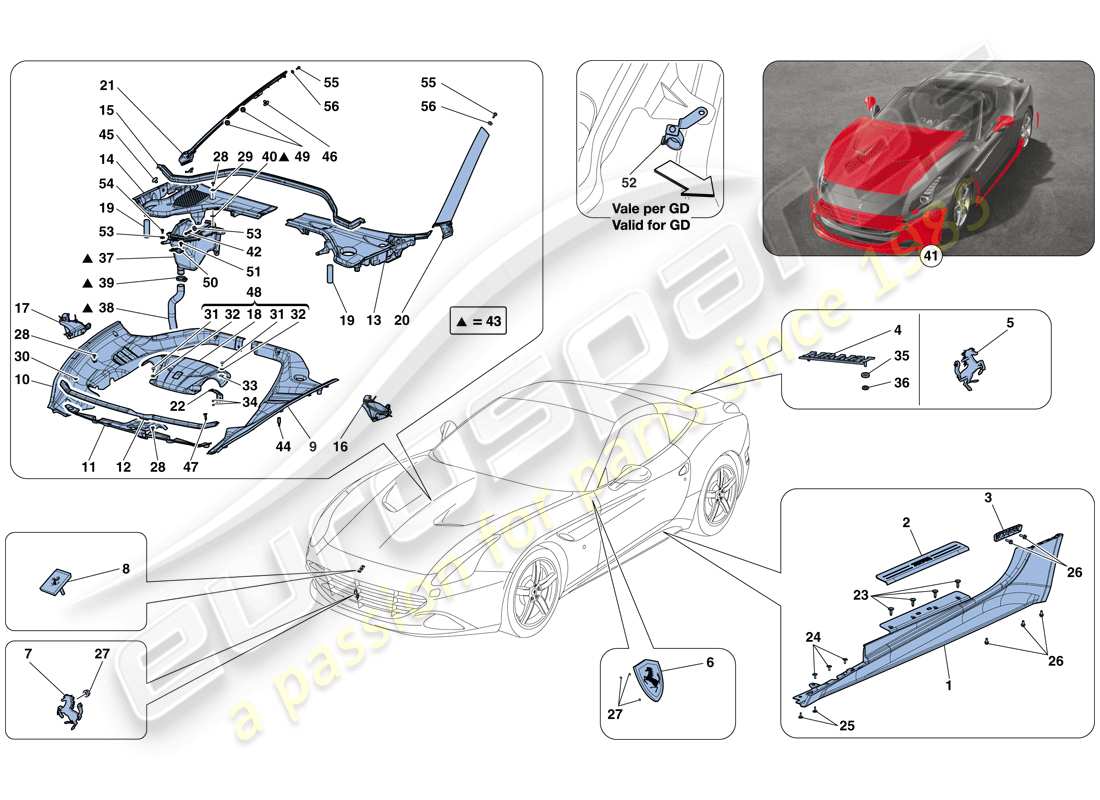 a part diagram from the ferrari california parts catalogue