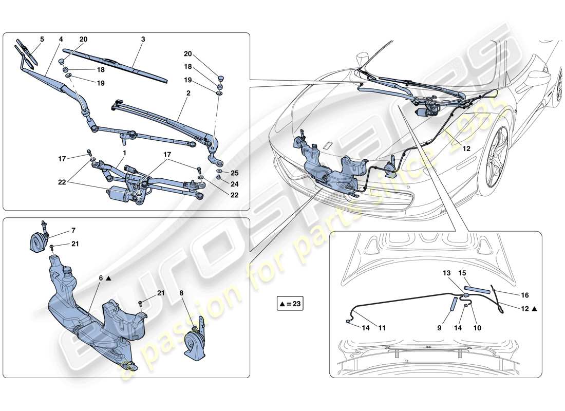 a part diagram from the ferrari 458 spider (usa) parts catalogue