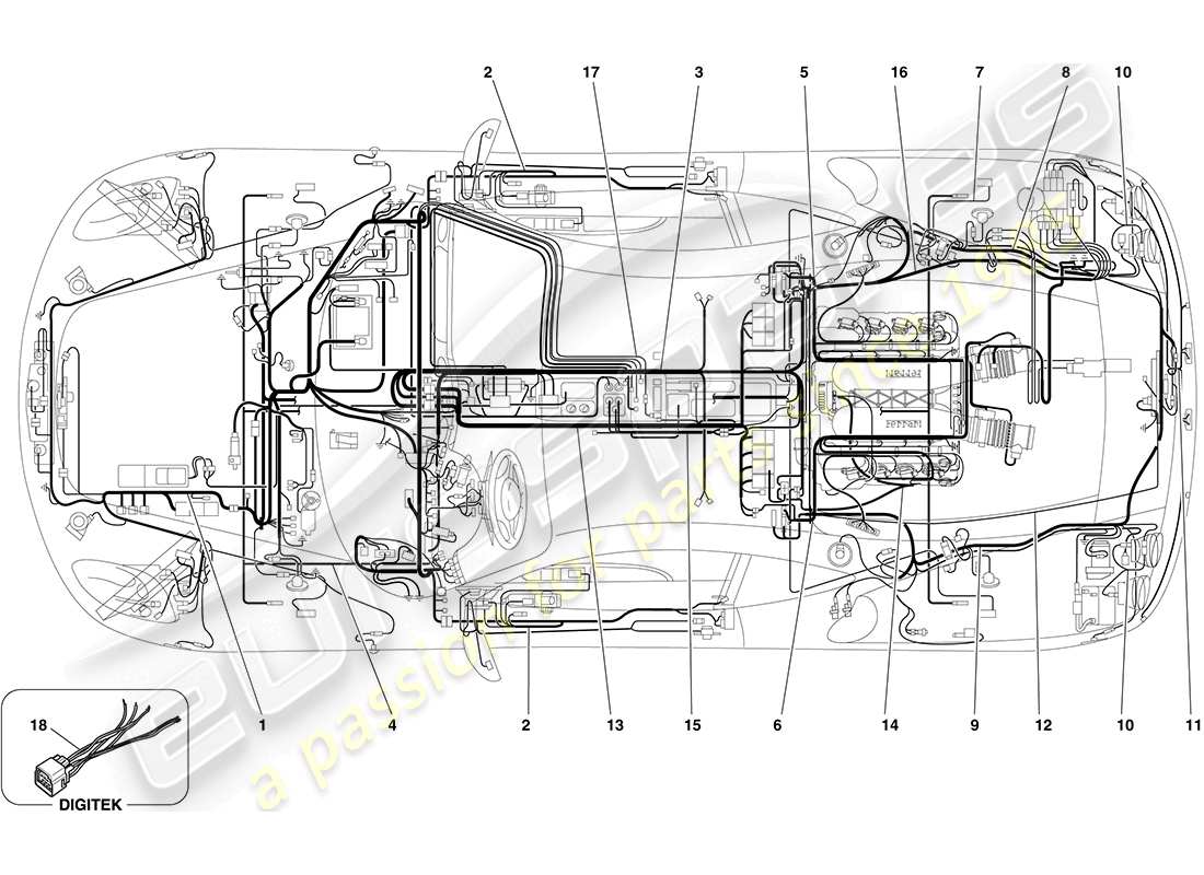 a part diagram from the Ferrari F430 Coupe (RHD) parts catalogue