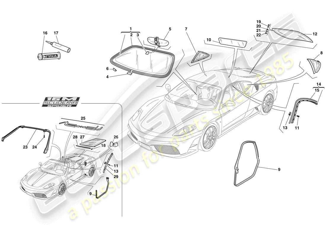 a part diagram from the ferrari f430 scuderia spider 16m (europe) parts catalogue