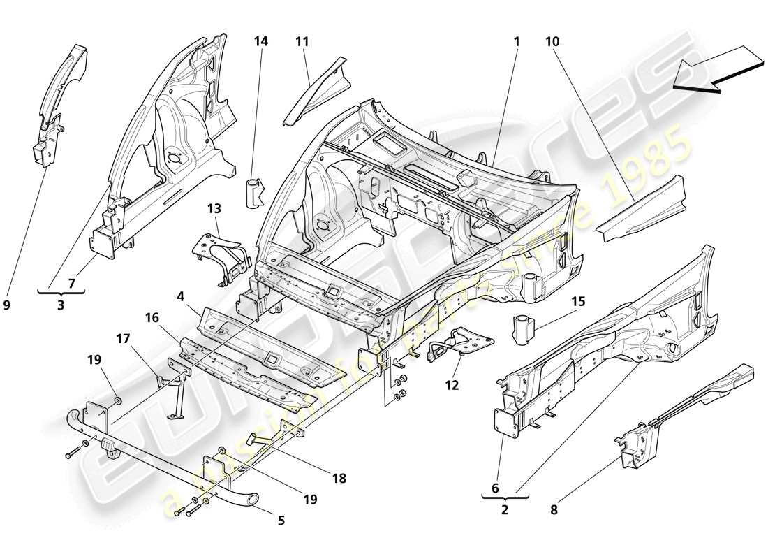 a part diagram from the maserati 4200 parts catalogue
