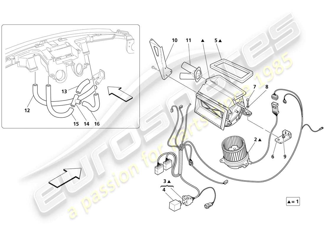 a part diagram from the maserati trofeo parts catalogue