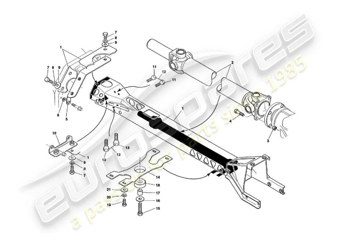 a part diagram from the aston martin v8 volante parts catalogue