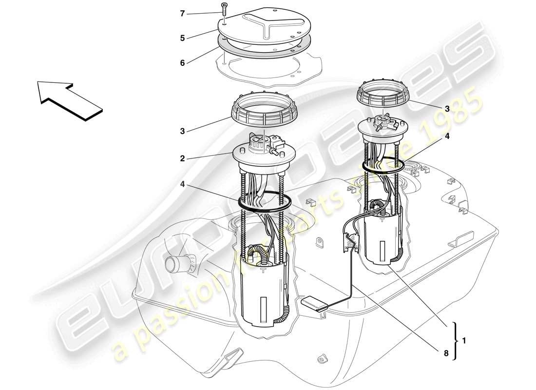 ferrari 599 gto (usa) fuel pump parts diagram