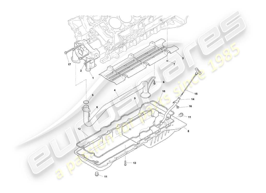 aston martin db7 vantage (2000) oil pumps & sump part diagram