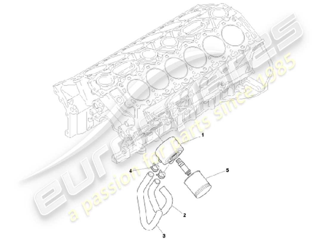 aston martin vanquish (2001) oil cooling system part diagram