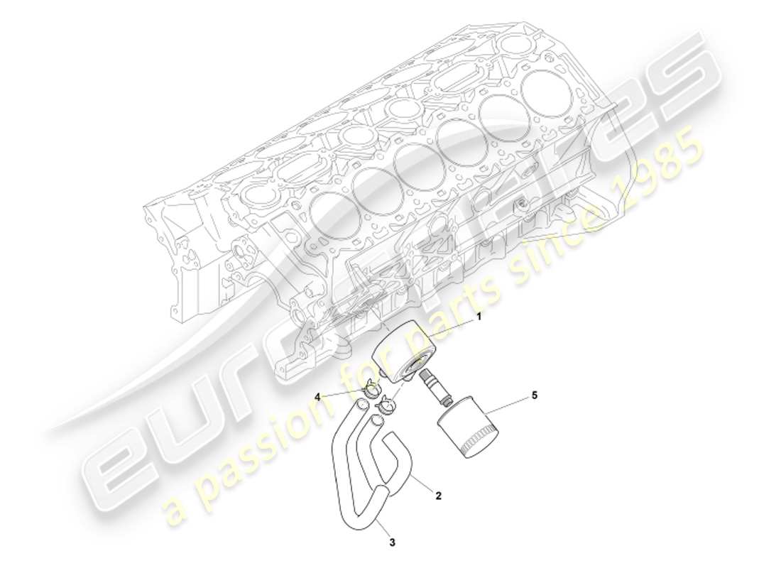 aston martin db7 vantage (2002) oil cooling system part diagram