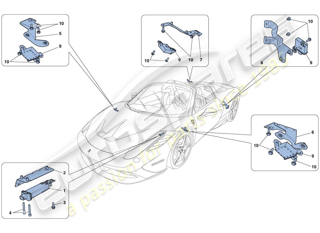 ferrari 458 speciale aperta (usa) tyre pressure monitoring system parts diagram