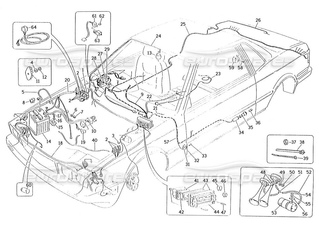 a part diagram from the maserati biturbo (1983-1995) parts catalogue