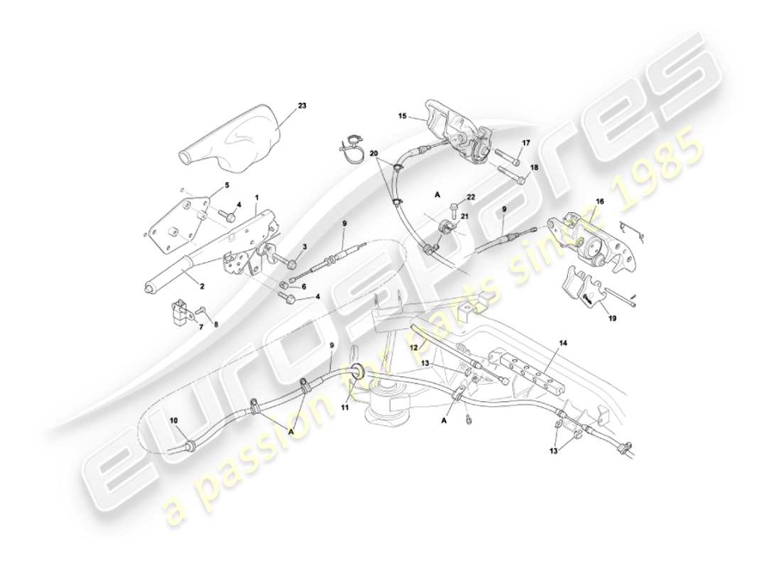 a part diagram from the aston martin vanquish (2006) parts catalogue