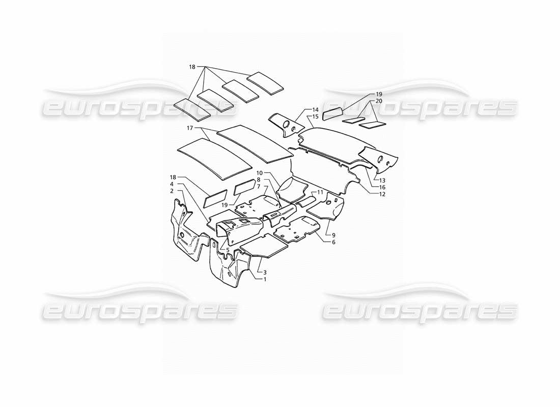a part diagram from the maserati quattroporte (1996-2001) parts catalogue